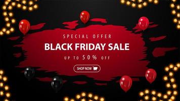 Black Friday Sale banner with balloons vector