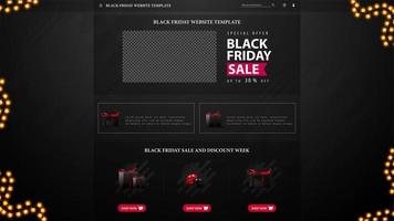 Black Friday website template with place for your photo vector