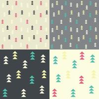 Collection of four seamless patterns with geometric triangles vector