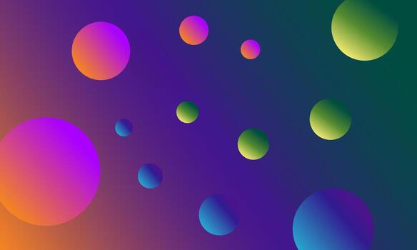 Fondo degradado colorido abstracto con esferas vector