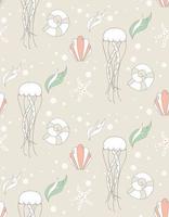 Seamless pattern with cute underwater scene vector