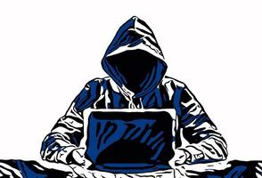 Hacker with notebook vector