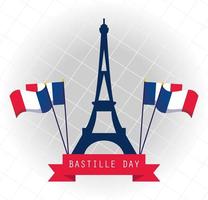 Bastille Day celebration banner with French elements vector