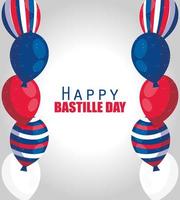 Bastille Day celebration banner with French elements vector