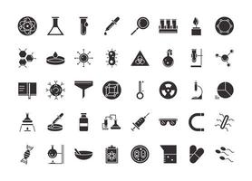 Biology, chemistry, and science icon set vector