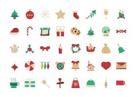 Christmas decoration and celebration icon set vector