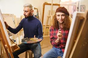 Two artists in the studio photo