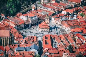 Aerial view of Brasov, Romania photo