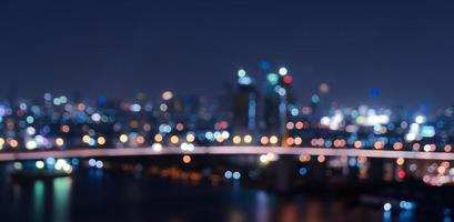 Blurred city lights background photo