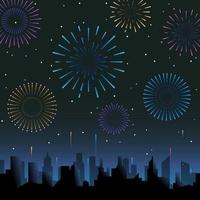 Fireworks On The Night Sky vector