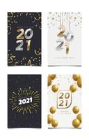 conjunto de tarjeta de felicitación de año nuevo vector