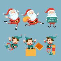 A Set of Characters of Santa Claus and His Helper vector