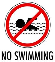 No swimming sign isolated on white background vector