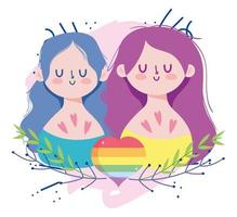 personajes lgbtqi de dibujos animados para la celebración del orgullo vector