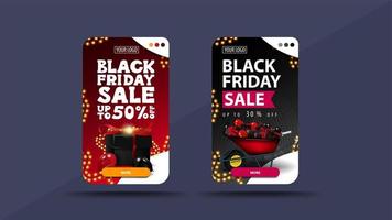 Set of vertical discount banners for Black Friday