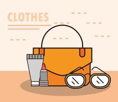 Unisex clothing and accessories simple composition vector
