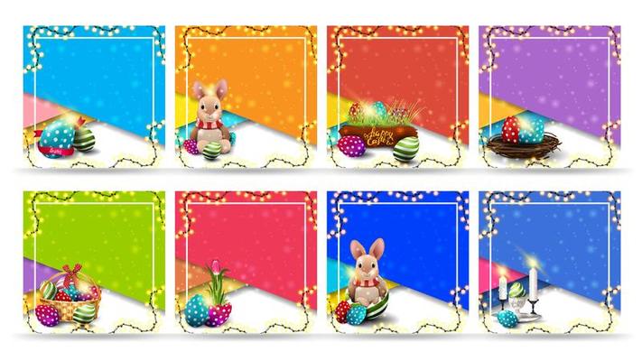 Collection of Easter square templates
