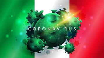 Sign of coronavirus COVID-2019 on Italy flag vector