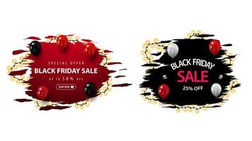 Set of Black Friday discount banners vector