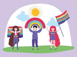 Cartoon LGBTQI characters for Pride celebration vector