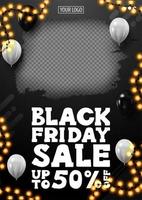 Black Friday Sale, up to 50 off banner vector