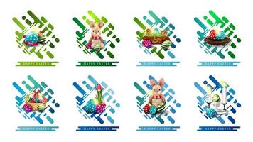 Web elements in abstract style with Easter icons vector