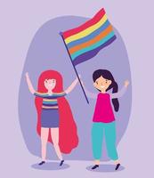 personajes lgbtqi de dibujos animados para la celebración del orgullo vector