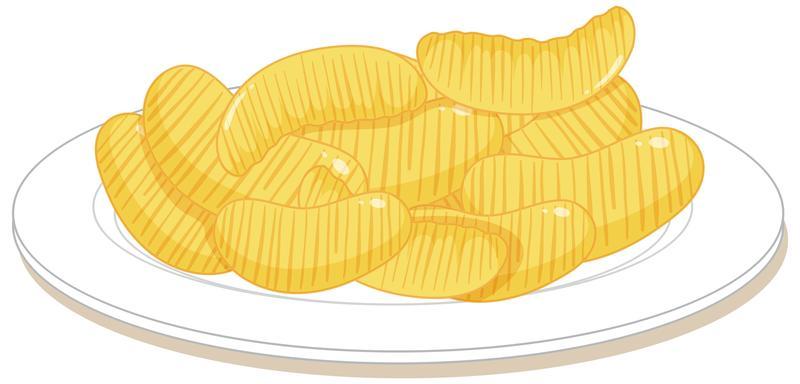 Potato chips on a plate isolated on white background