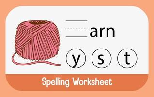 Find missing letter with yarn vector