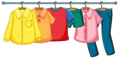 Isolated clothes on the rack display vector