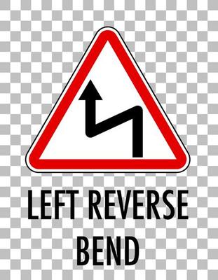 Right reverse bend sign isolated on transparent background