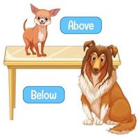 Opposite words with above and below vector