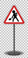 Man at work sign with stand isolated on transparent background vector