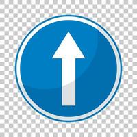 Blue traffic sign on transparent background vector