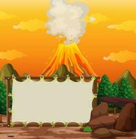 Blank banner on prehistoric scene background vector