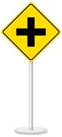 Yellow traffic warning sign on white background vector