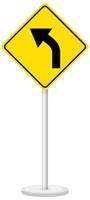 Yellow traffic warning sign on white background vector