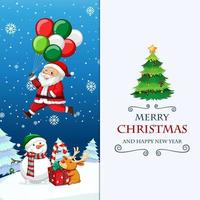 Merry Christmas and happy new year greeting card with Santa Claus vector