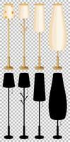 Set of lamp isolated vector