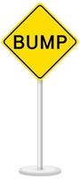 Yellow traffic warning sign on white background vector