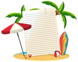 Blank paper not template summer theme vector