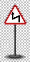 Left reverse bend sign with stand isolated on transparent background vector