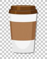 A paper coffee cup isolated on transparent background vector