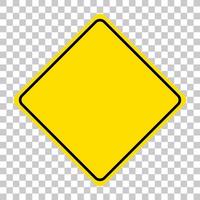 Señal de advertencia de tráfico amarillo sobre fondo transparente vector