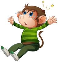 A cute monkey wearing t-shirt cartoon character isolated on white background vector
