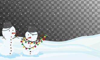 Nature scene in winter season theme with transparent background vector