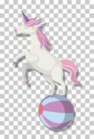 Unicorn playing ball isolated on transparent background vector