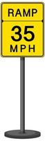 Ramp 35 MPH road sign isolated on white background vector