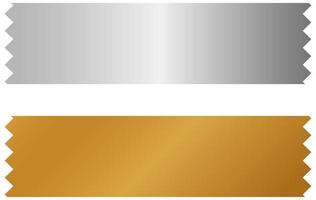 Silver and gold foil strip on white background vector