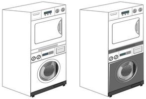 Washing machines isolated on white background vector